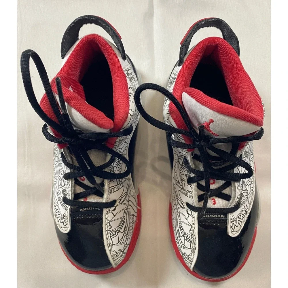 Jordan Dub Zero TD Toddler Sneakers White Black Red DV1358-160‎ Size 9C